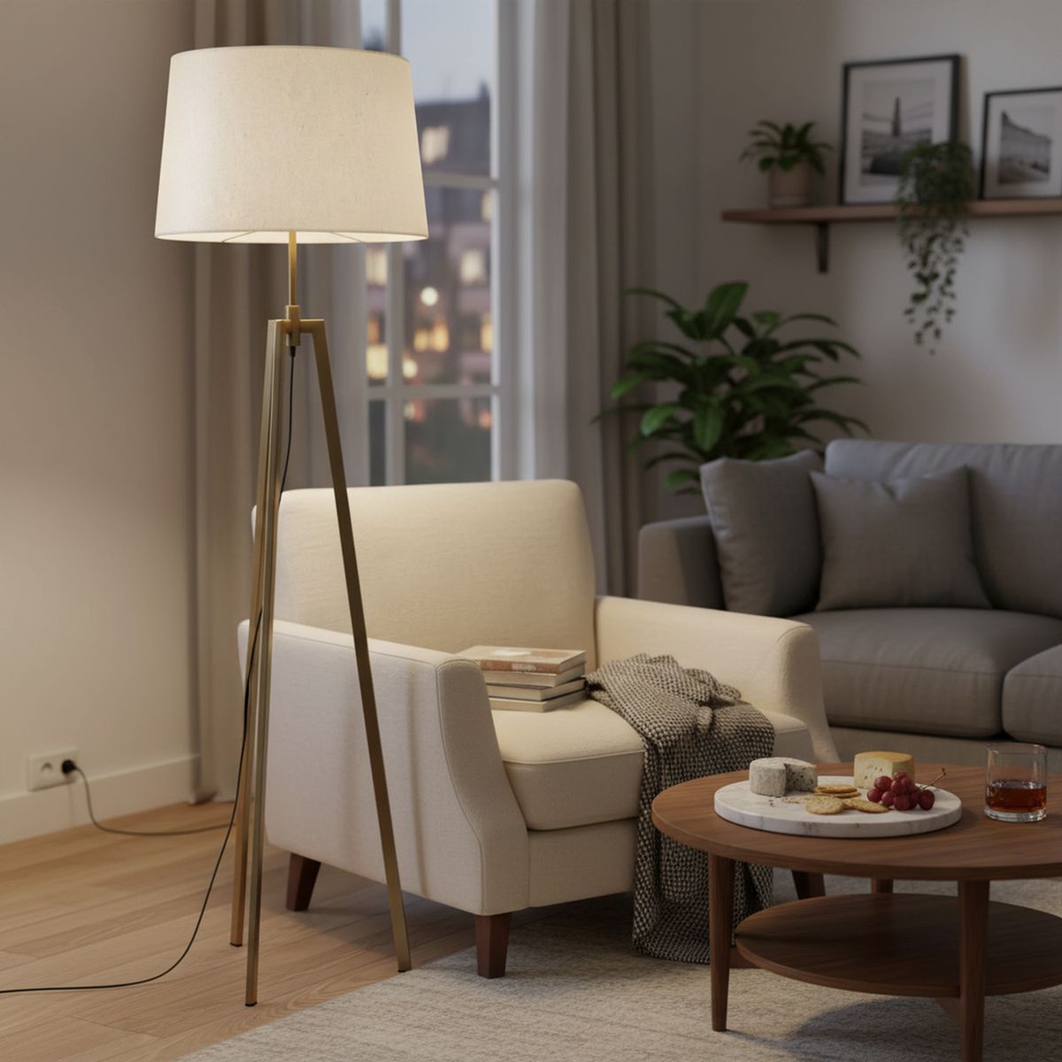 DISEÑO 3 - Lámpara de Pie Treo Bronce Amarillo 50x170 cm