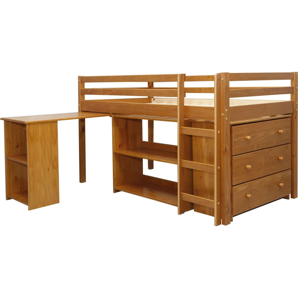 DECOCASA - Camarote multifuncional 1.5 plazas 200x111x117 cm miel