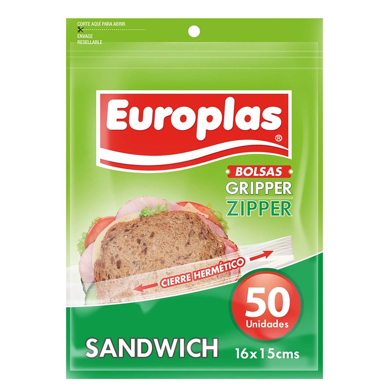 EUROPLAS - Bolsa hermetica europlas sandwich 50 unidades