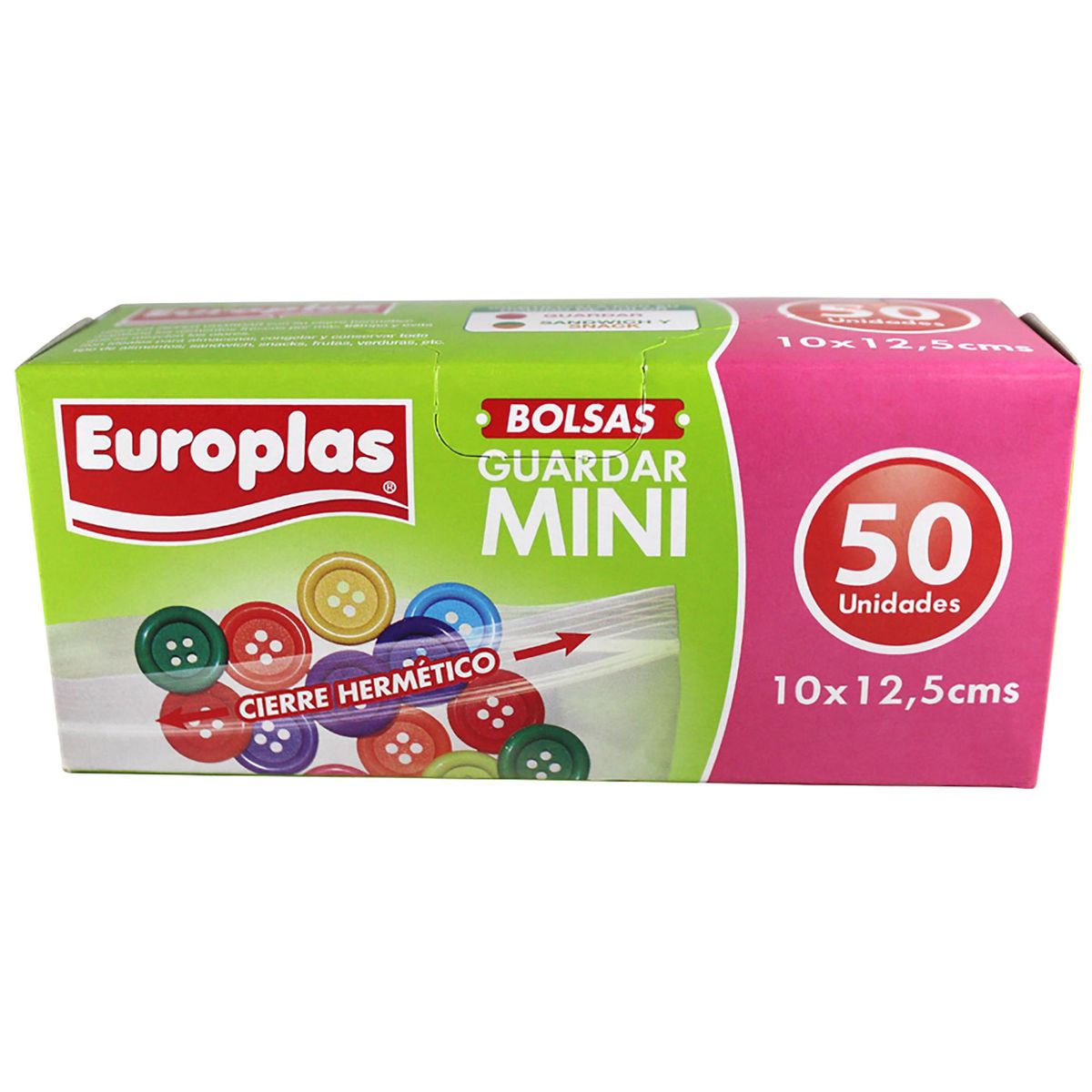 EUROPLAS - Pack De 50 Bolsas Herméticas Mini Europlas Transparentes Plásticas