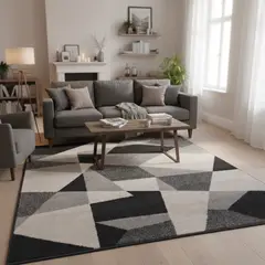 JUST HOME COLLECTION - Alfombra Living Lotto Blocks Gris
