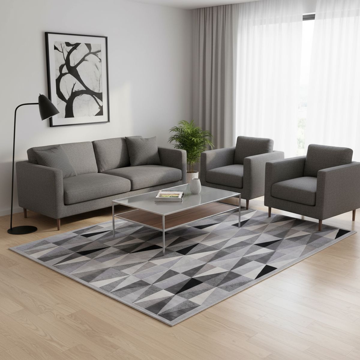 JUST HOME COLLECTION - Alfombra Seychelles 120x180 cm Polipropileno Gris