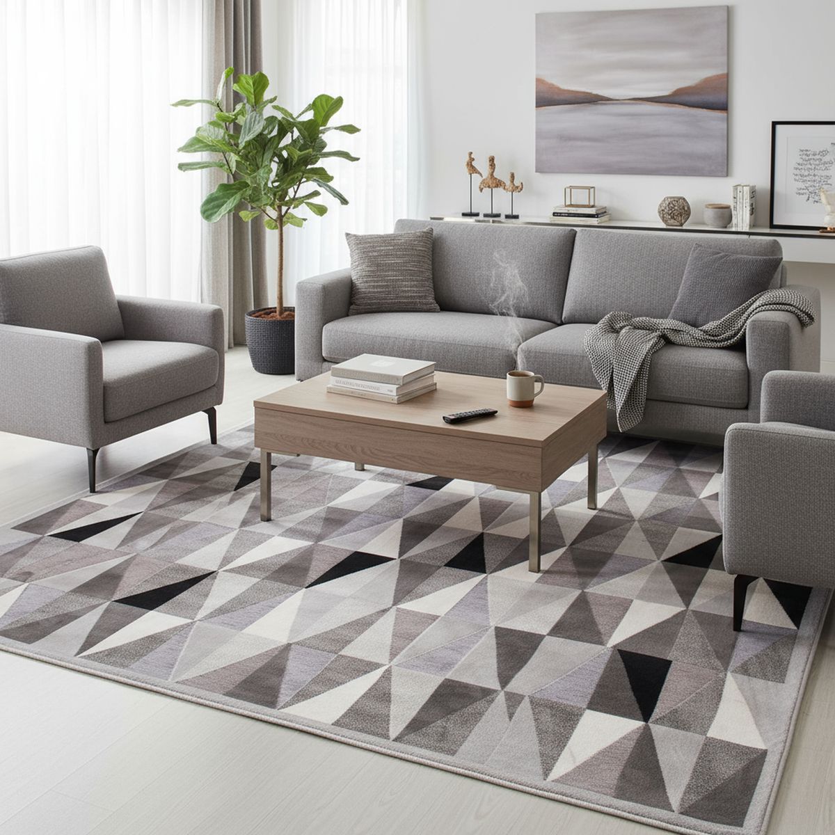 JUST HOME COLLECTION - Alfombra Seychelles 160x235 cm Polipropileno Gris