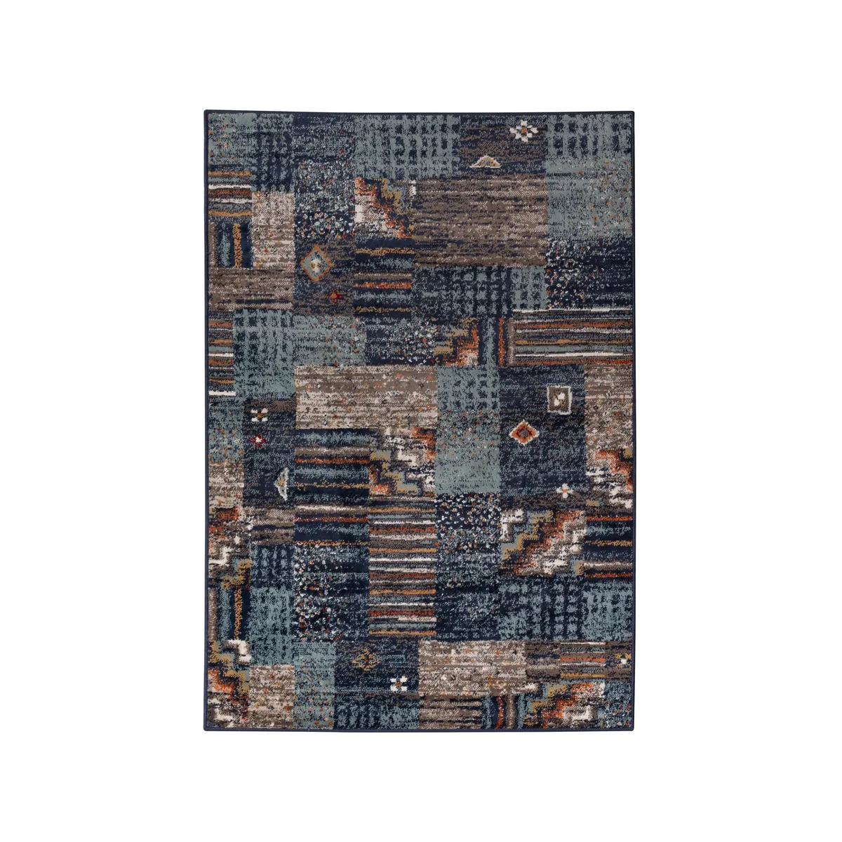 JUST HOME COLLECTION - Alfombra Sachi Patchwork 160x235 cm Polipropileno Azul