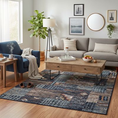 Imagen 2 del producto Alfombra Sachi Patchwork 160x235 cm Polipropileno Azul