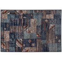 Alfombra Sachi Patchwork 133x190 cm Polipropileno Azul