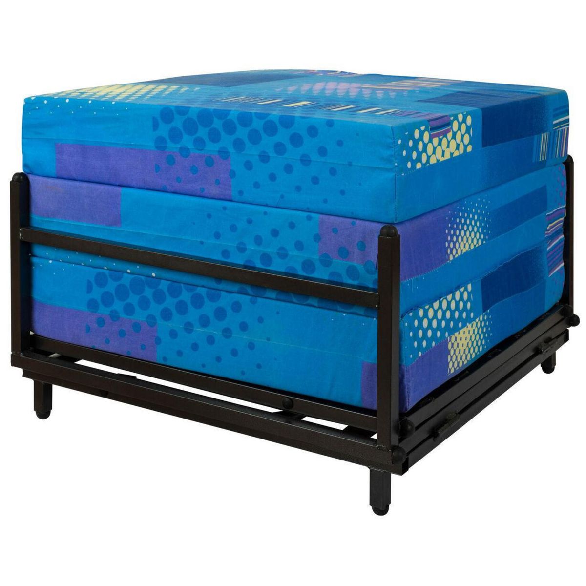 Pouf Cama Ecocuero Negro 68x63x53 cm, marca RECUTEX - Foto 2