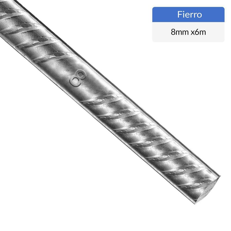 GENERICO - Fierro A-63 8x8 mm 6 m