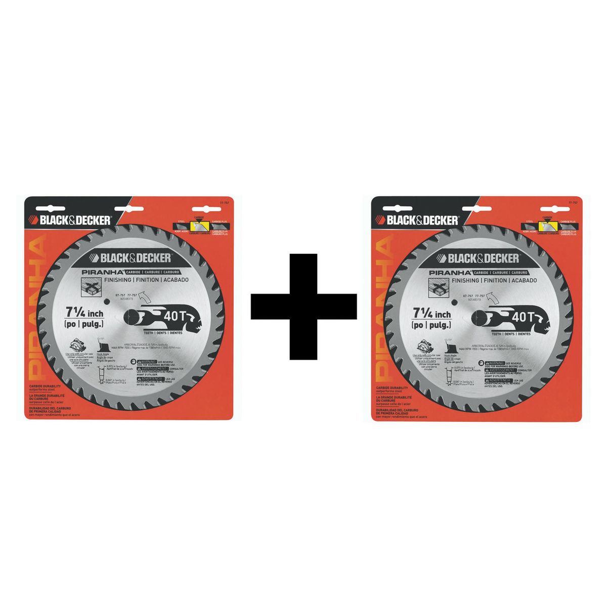 BLACK+DECKER - Pack 2 Discos Sierra 7 1/4