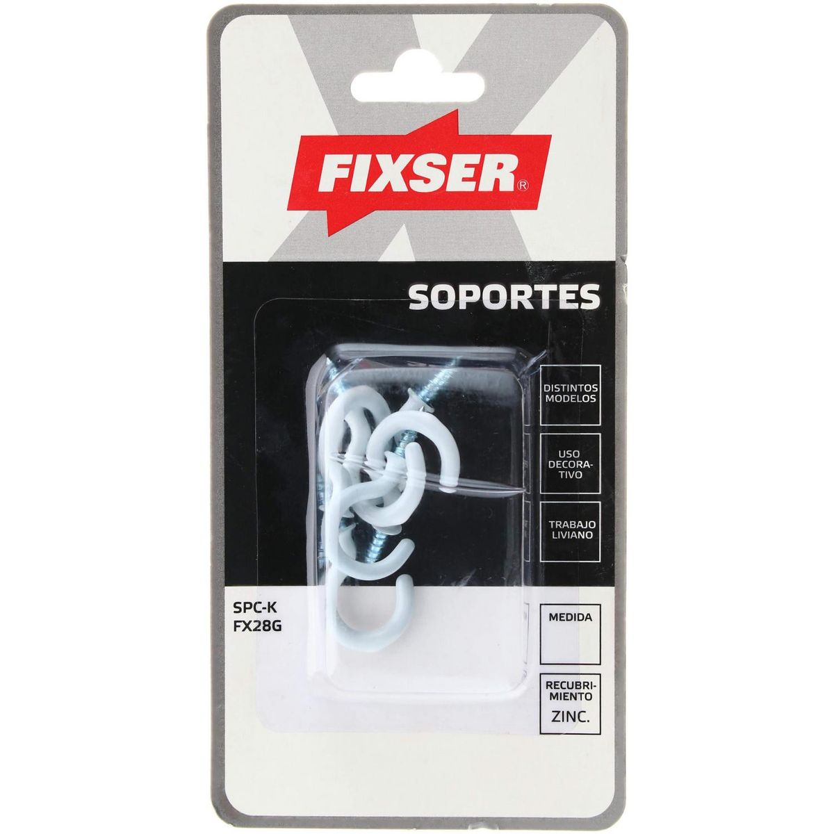 FIXSER - Soportes colgantes multiuso 18x33 mm 6 unidades