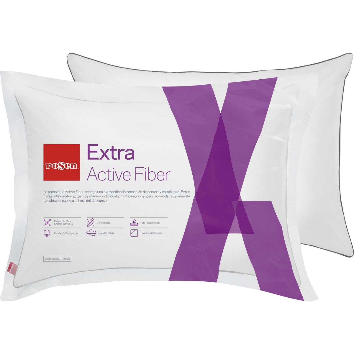ROSEN - Almohada Extra de Poliéster para Dormir 50x70 cm