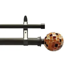 JUST HOME COLLECTION - Set de Barra Cortina Doble 25/22 mm extensible 112-274 cm Mosaico
