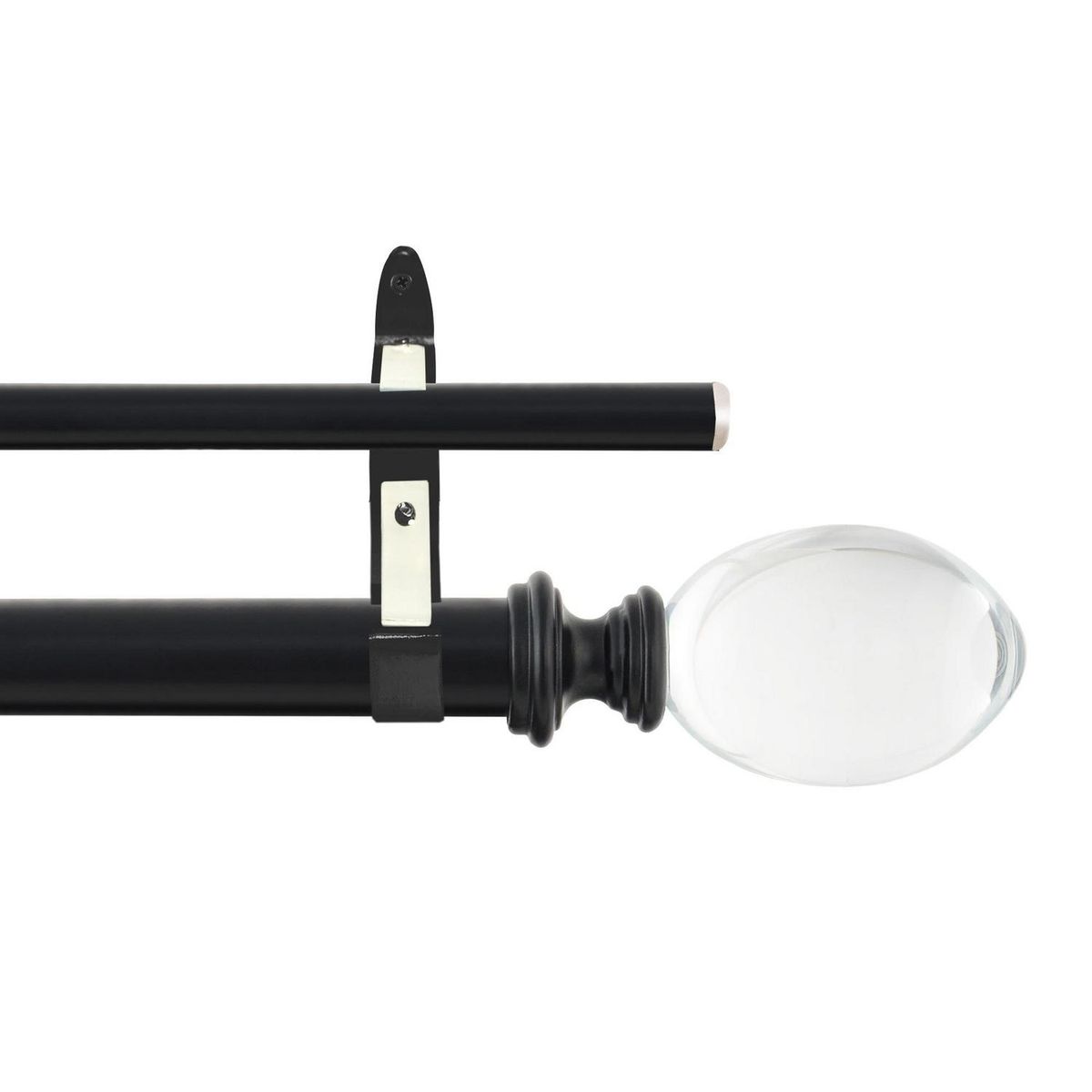 JUST HOME COLLECTION - Set de Barra Cortina Doble 19/16 mm extensible 112-274 cm Óvalo