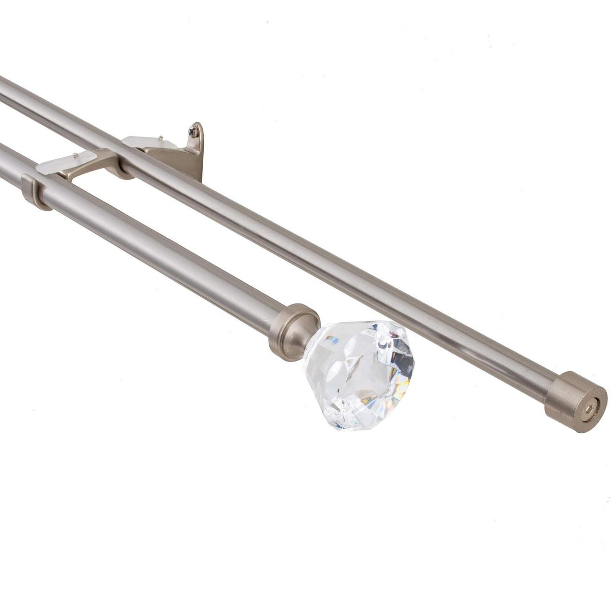 JUST HOME COLLECTION - Set de Barra Cortina Doble 19/16 mm extensible 112-274 cm Diamante