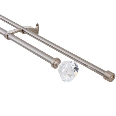 Imagen 2 del producto Set de Barra Cortina Doble 19/16 mm extensible 112-274 cm Diamante