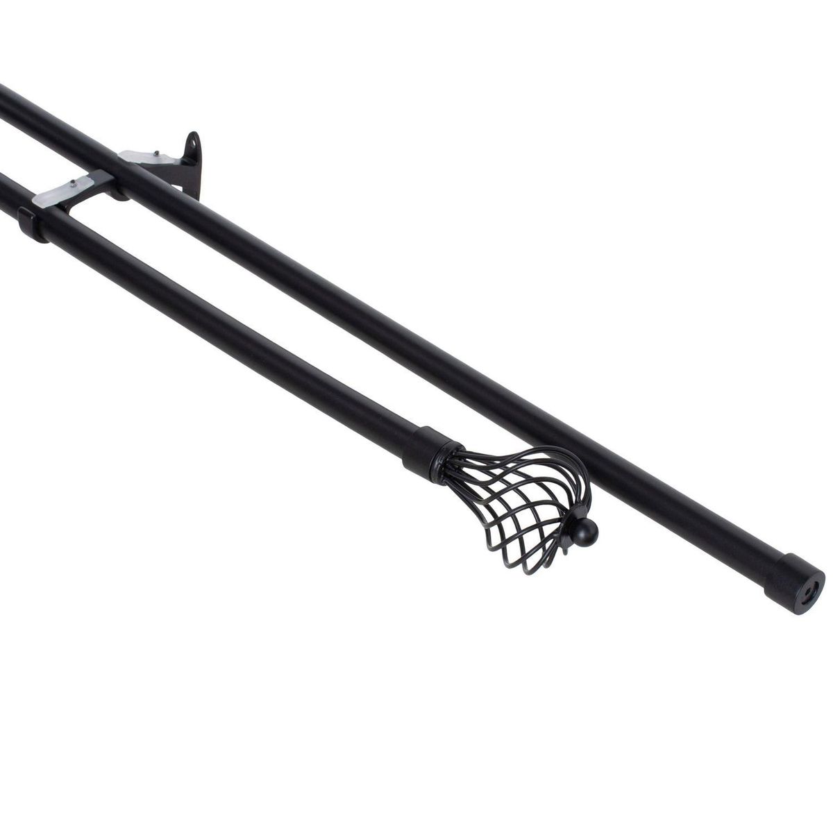 JUST HOME COLLECTION - Set de Barra Cortina Doble 19/16mm extensible 112-274cm Negro Twister