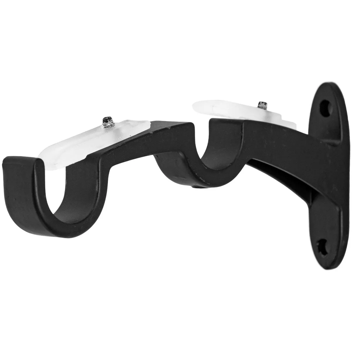 JUST HOME COLLECTION - Set de Barra Cortina Doble 19/16mm extensible 112-274cm Negro Twister