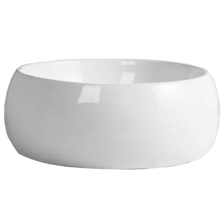 Lavamanos Sobrepuesto Forma Redonda Loza 40x15x40 cm Blanco