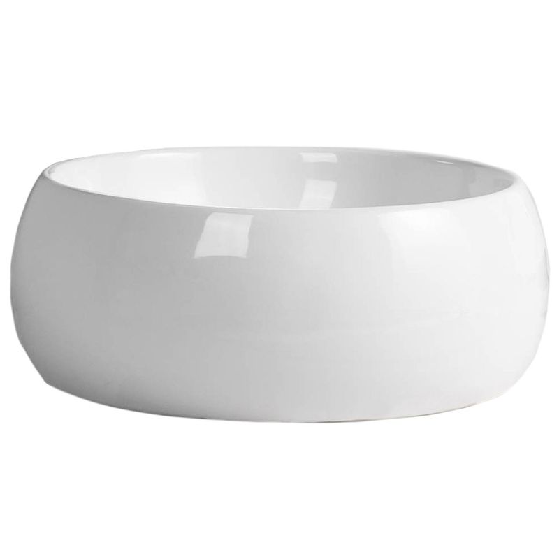DOMSA - Lavamanos Sobrepuesto con Forma Redonda Loza 40x15x40 cm Blanco
