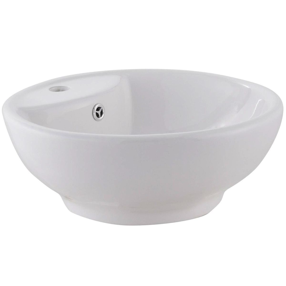 DOMSA - Lavamanos Sobrepuesto Forma Redonda Loza 46x18x46 cm Blanco