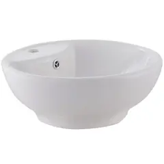 DOMSA - Lavamanos Sobrepuesto con Forma Redonda Loza 46x18x46 cm Blanco