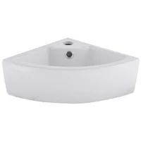 Lavamanos Sobrepuesto Forma Triangular Loza 46x13.5x33 cm Blanco