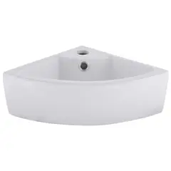 DOMSA - Lavamanos Sobrepuesto Forma Triangular Loza 46x13.5x33 cm Blanco