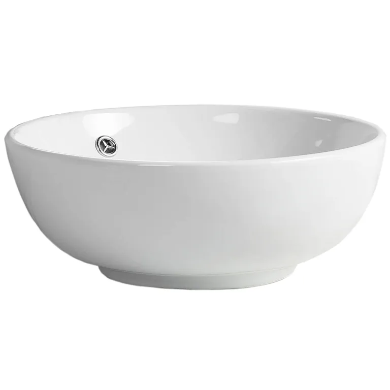 Lavamanos Sobrepuesto Forma Redonda Loza 43x17x43 cm Blanco