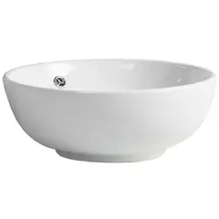 DOMSA - Lavamanos Sobrepuesto con Forma Redonda Loza 43x17x43 cm Blanco