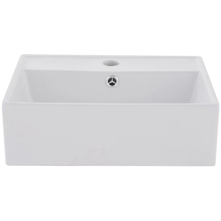 Lavamanos Sobrepuesto Forma Rectangular Loza 42.5x13.5x35.5 cm Blanco