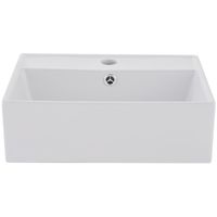 Lavamanos Sobrepuesto Forma Rectangular Loza 42.5x13.5x35.5 cm Blanco