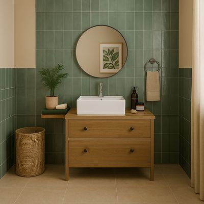 Imagen 2 del producto Lavamanos Sobrepuesto Forma Rectangular Loza 42.5x13.5x35.5 cm Blanco