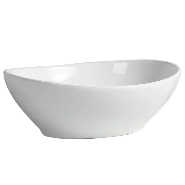 Lavamanos Sobrepuesto Forma Ovalada Loza 41x15x34 cm Blanco