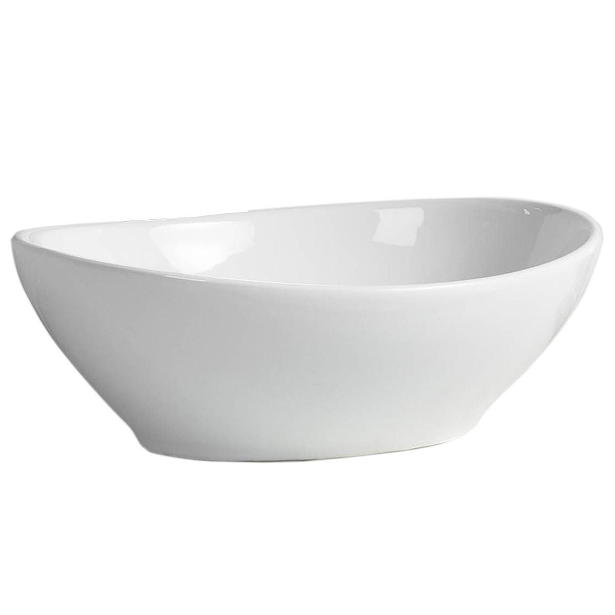 DOMSA - Lavamanos Sobrepuesto Forma Ovalada Loza 41x15x34 cm Blanco