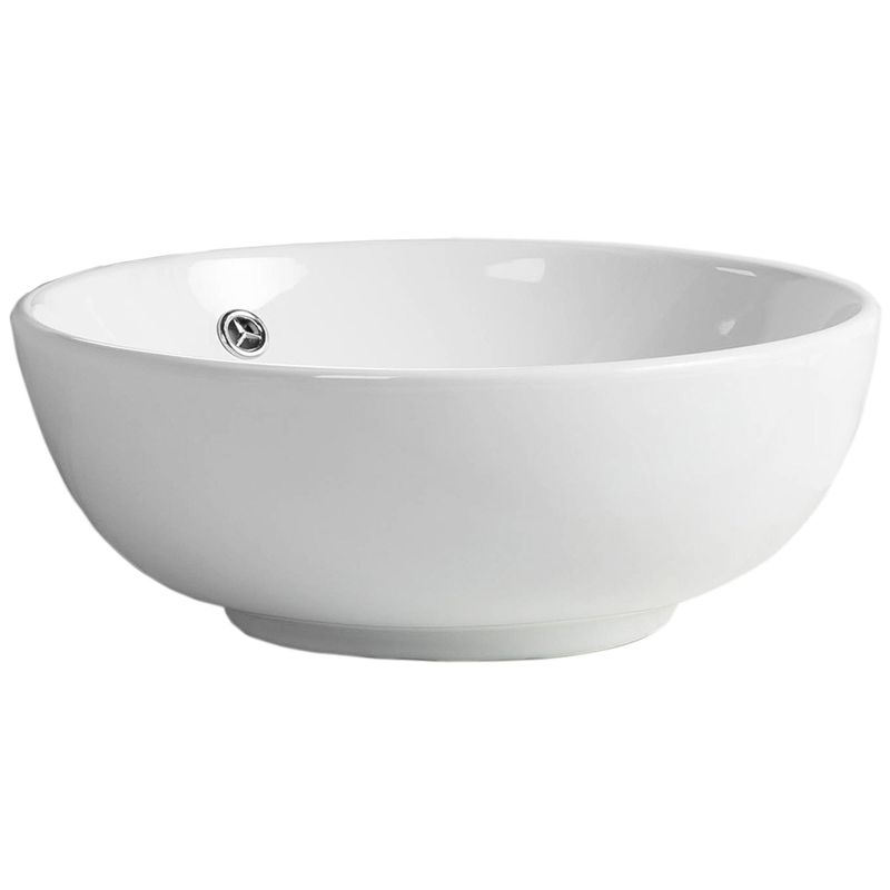 DOMSA - Lavamanos Sobrepuesto Forma Redonda Loza 38x15x38 cm Blanco