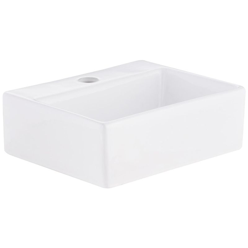 DOMSA - Lavamanos Sobrepuesto Forma Rectangular Loza 33x11.5x29 cm Blanco