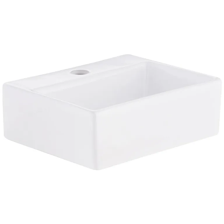 Lavamanos Sobrepuesto Forma Rectangular Loza 33x11.5x29 cm Blanco