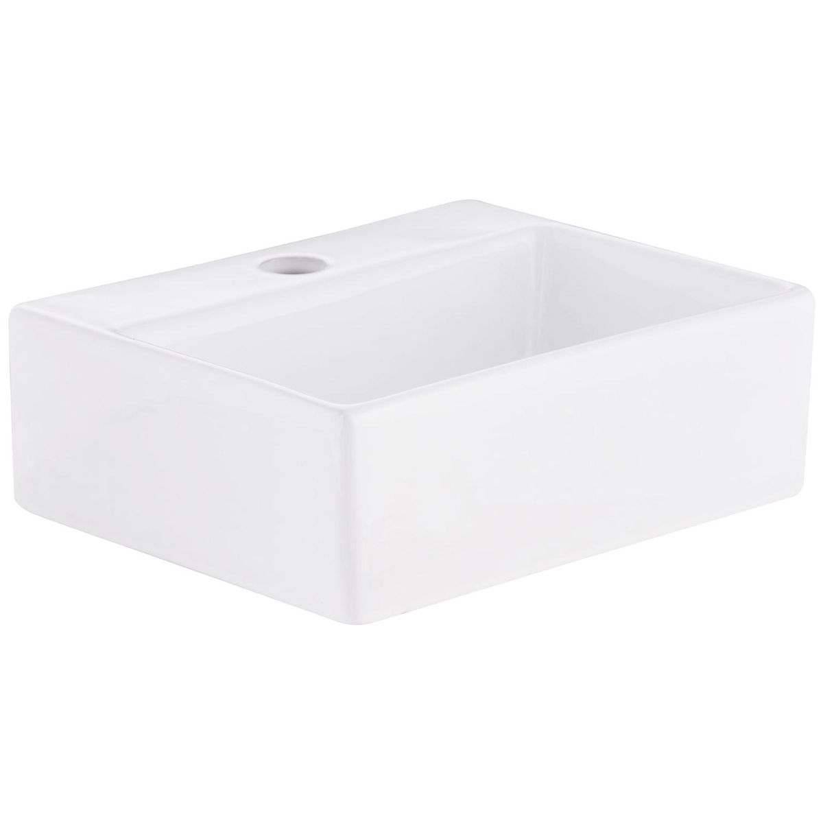 DOMSA - Lavamanos Sobrepuesto Forma Rectangular Loza 33x11.5x29 cm Blanco