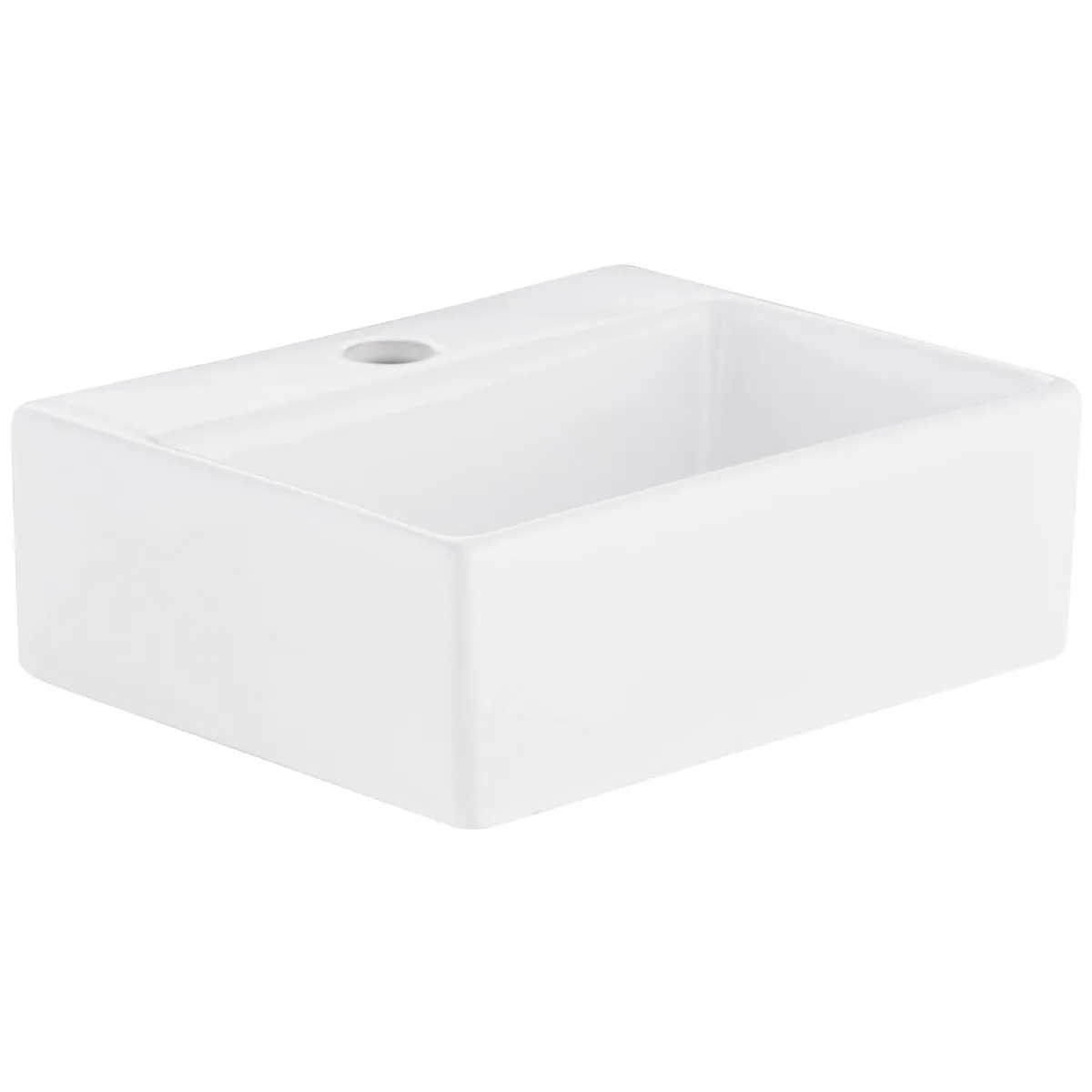 DOMSA - Lavamanos Sobrepuesto Forma Rectangular Loza 33x11.5x29 cm Blanco