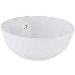 DOMSA - Lavamanos Sobrepuesto Forma Redonda Loza 40x16x40 cm Blanco