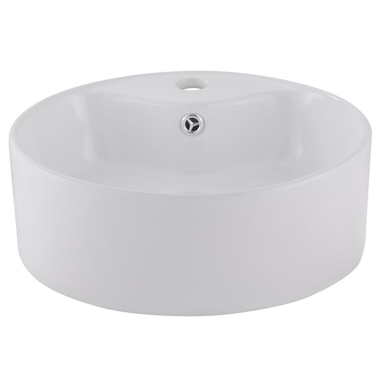 Lavamanos Sobrepuesto Forma Redonda Loza 41x14x41 cm Blanco