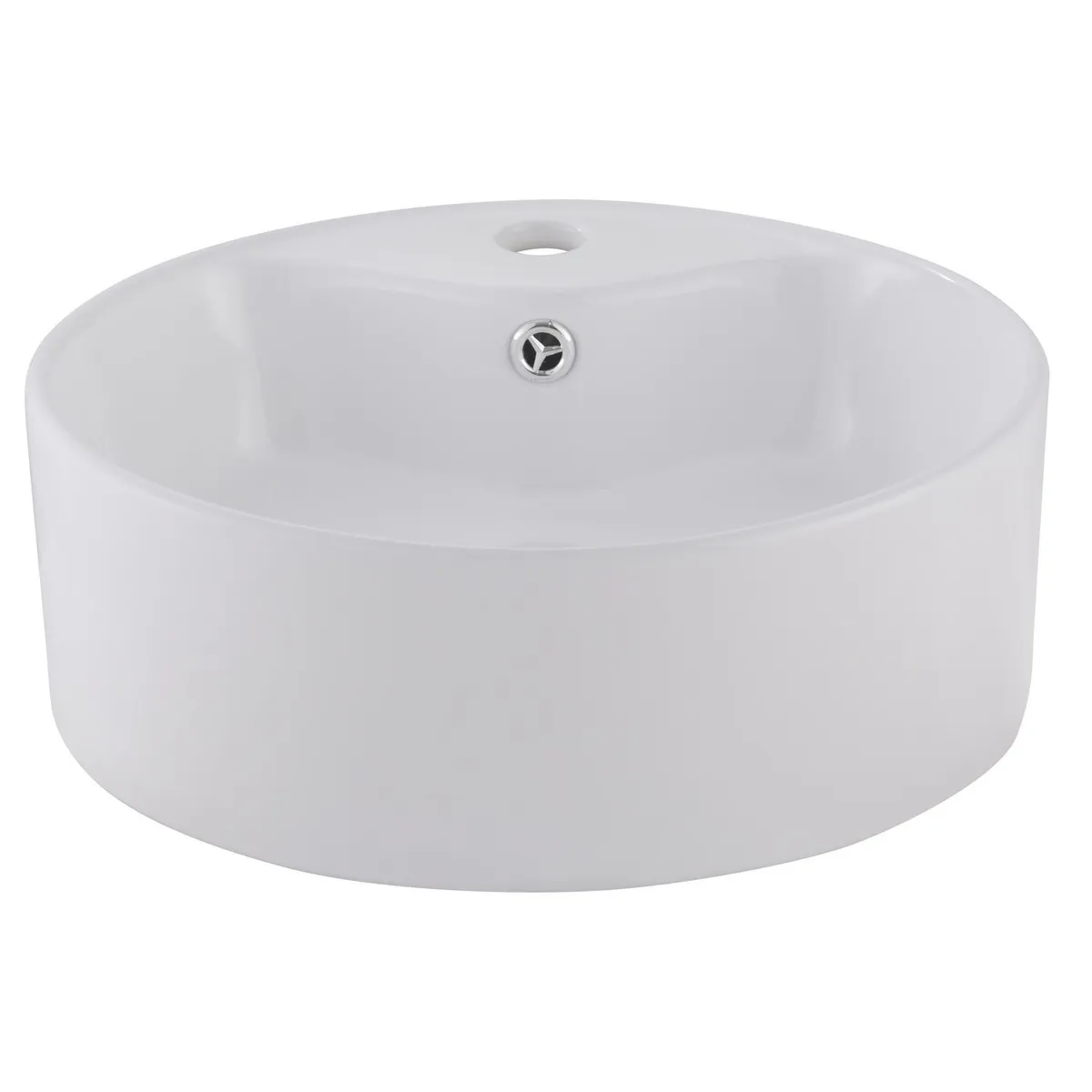 DOMSA - Lavamanos Sobrepuesto Forma Redonda Loza 41x14x41 cm Blanco