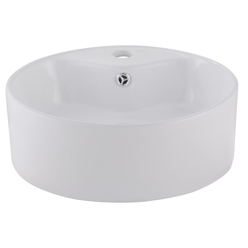 DOMSA - Lavamanos Sobrepuesto con Forma Redonda Loza 41x14x41 cm Blanco