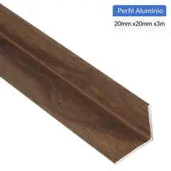 SUPERFIL - Ángulo Café Aluminio 20x20x1 mm 3 m
