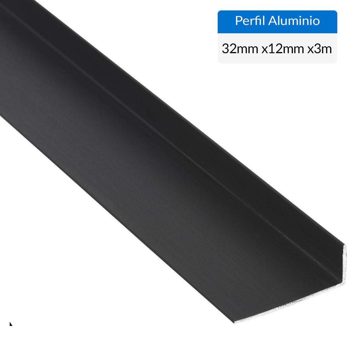 SUPERFIL - Ángulo Negro Aluminio 32x12x1 mm 3 m