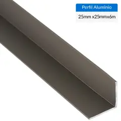 SUPERFIL - Ángulo Gris Aluminio 25x25x1 mm 6 m