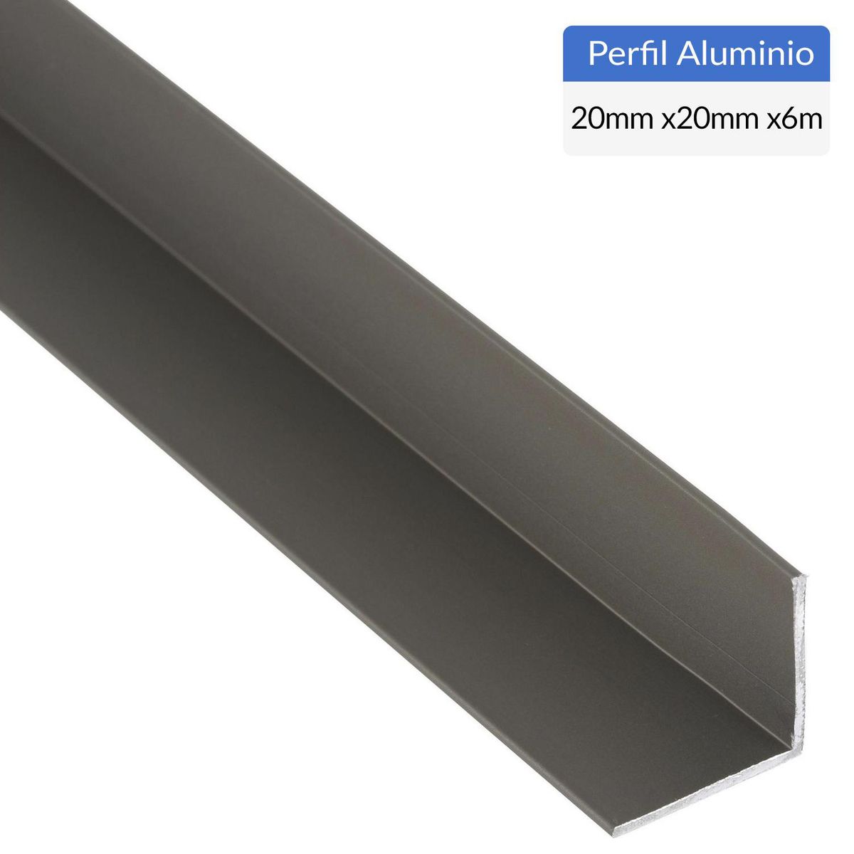 SUPERFIL - Ángulo Gris Aluminio 20x20x1 mm 6 m