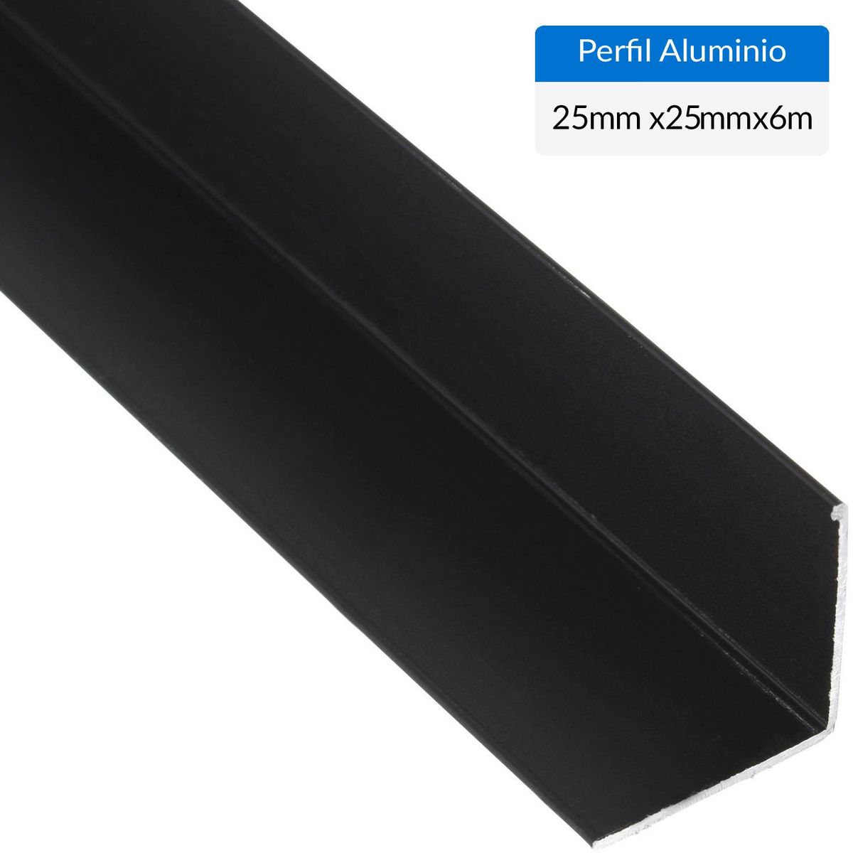 SUPERFIL - Ángulo Negro Aluminio 25x25x1 mm 6 m