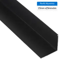 SUPERFIL - Ángulo Negro Aluminio 25x25x1 mm 6 m