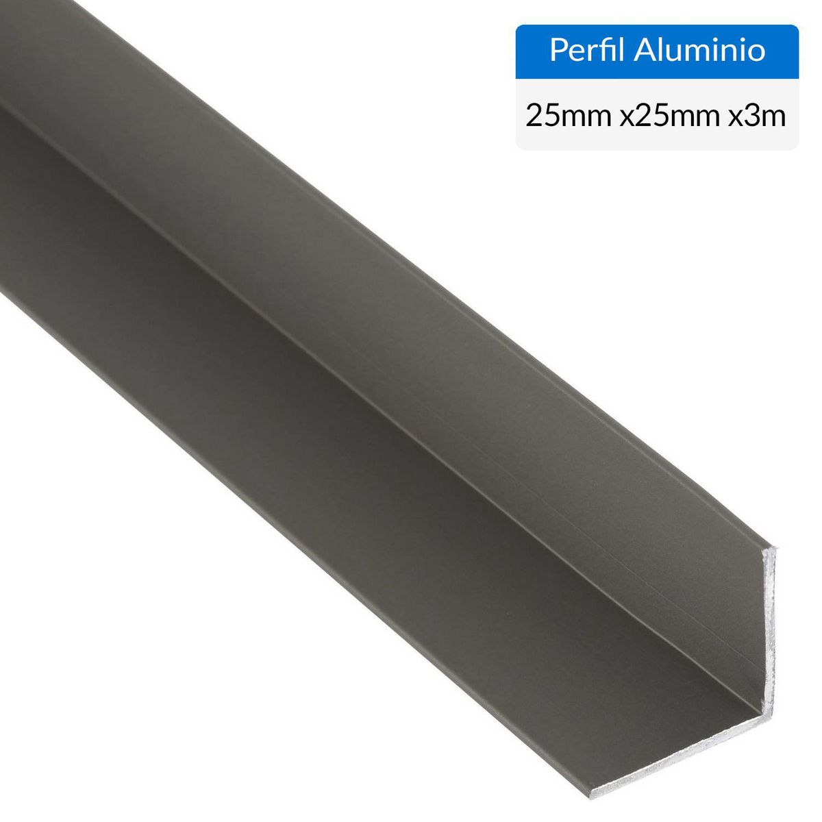 SUPERFIL - Ángulo Gris Aluminio 25x25x1 mm 3 m
